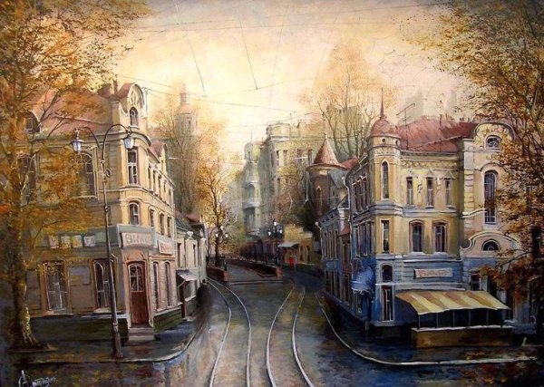 Набережная реки Карповки осенью