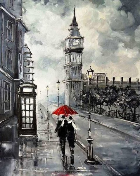 Тимошин Олег акварель голубая Италия