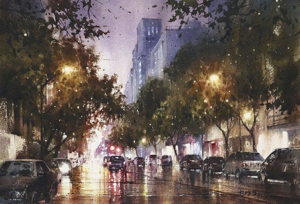 Художник акварель Лин Чинг че