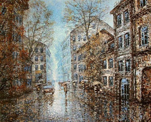 Аниме город дождь