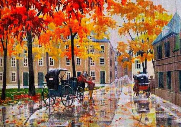 Картины осень в городе