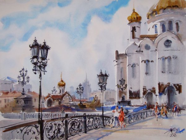 Набор для вышивания крестом Овен "на Патриаршем мосту", 27 х 20 см