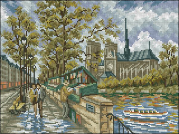Вышивка крестом пейзаж город