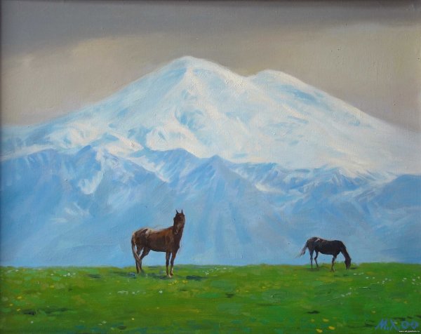 Горы Кавказа Эльбрус картины