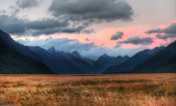 Пейзаж горы поле Долина