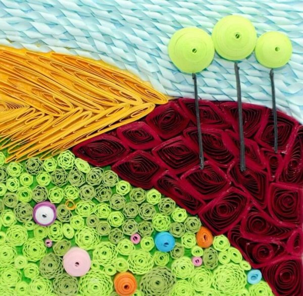 Пейзаж из бумаги для квиллинга