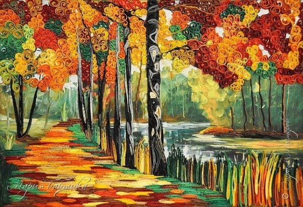 Квиллинг осенний лес