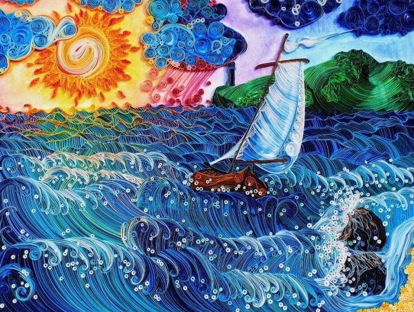 Квиллинг море волны