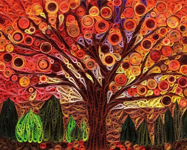 Дерево в стиле квиллинга