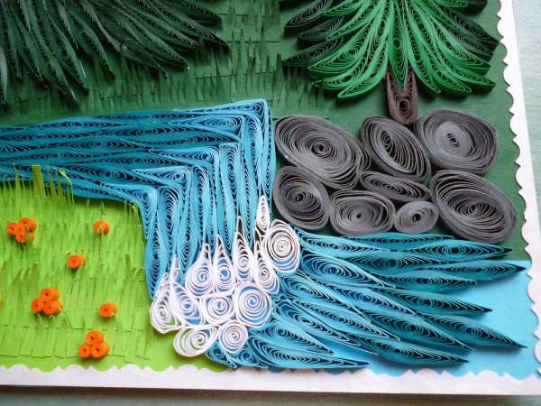 Техника квиллинг в горах