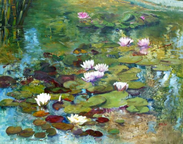 Живопись озеро кувшинки