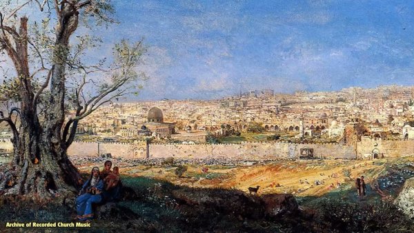 Вид Иерусалима с Елеонской горы картина художника