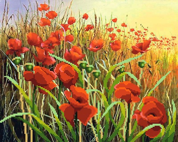 Цветы луговые, художница Mary Dipnall