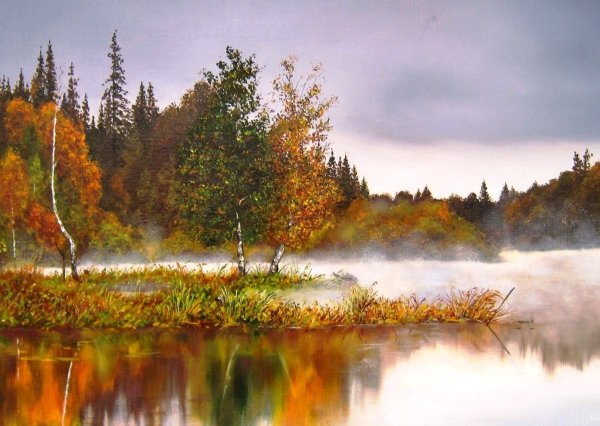 Осенние туманы живопись