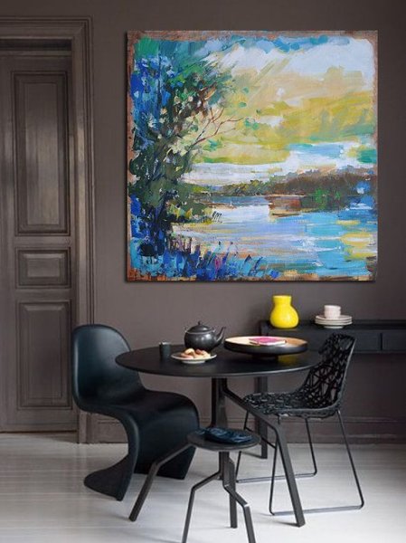 Картина в серых тонах пейзаж