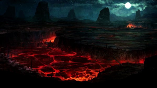 Подземелье с лавой