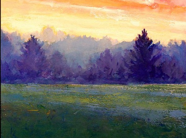 Пейзажи березы река художницы Шарыгиной Ирины