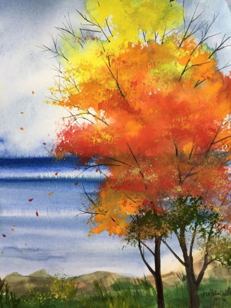 Осень акварелью для детей