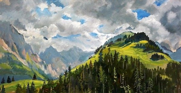 Зинаида Серебрякова пейзаж. Село Нескучное Курской