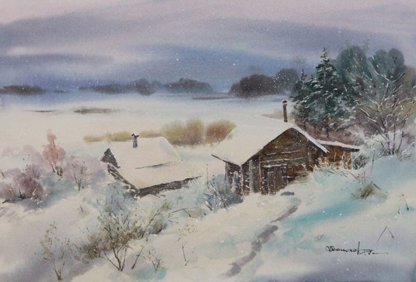 Сергей Дорофеев зимняя деревня