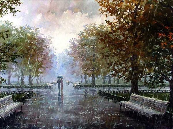 Дмитрий Левин художник дождь в парке