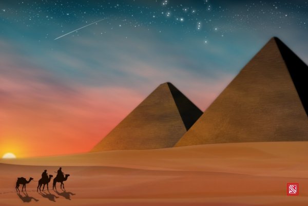 Пирамида Хеопса древний Египет арт