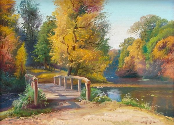 Пейзаж простым карандашом