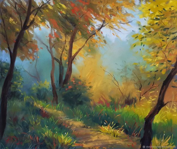 Осенний лес пастелью