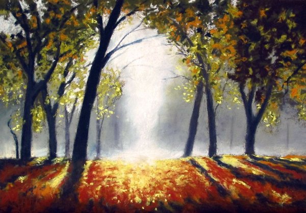 Осенний лес пастелью