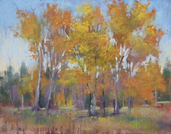 Живопись пастелью осенний пейзаж