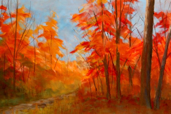 Осень карандашами пастелью