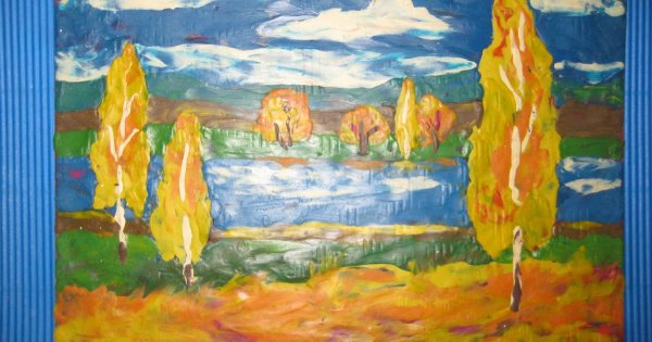 Пластилиновая живопись осень