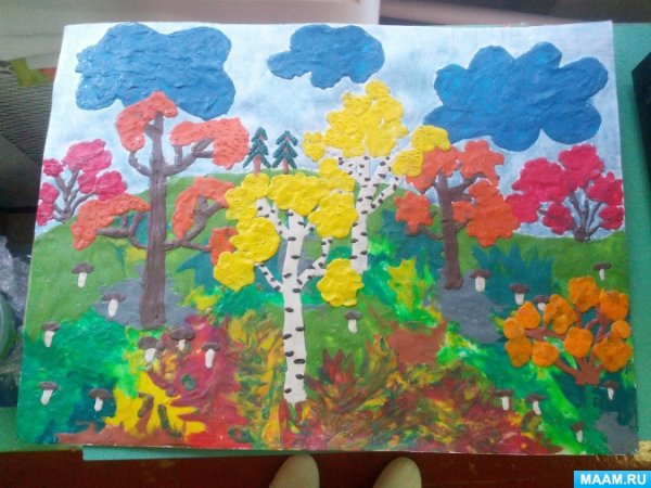 Пластилинография в подготовительной группе на тему осень