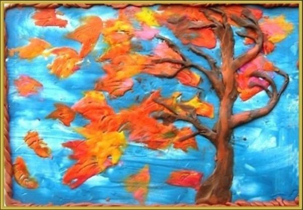 Пластилиновая осень пластилинография