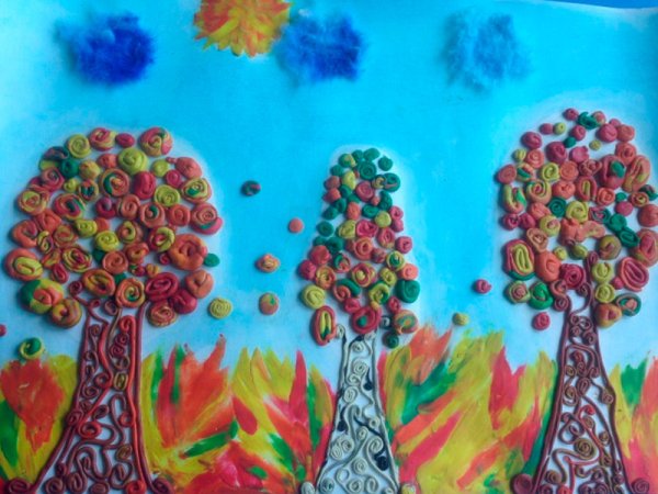 Пластилинография на тему осень