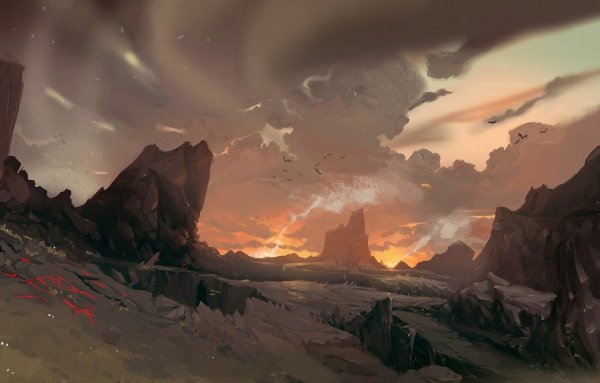 Пейзаж пустоши концепт арт