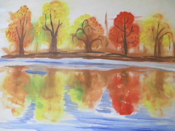 Монотипия Пейзажная техника