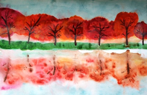 Кляксография акварелью