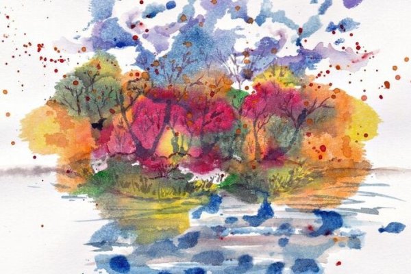 Осенний пейзаж техника монотипия