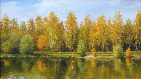 Картину Владимира Золотина ранняя осень