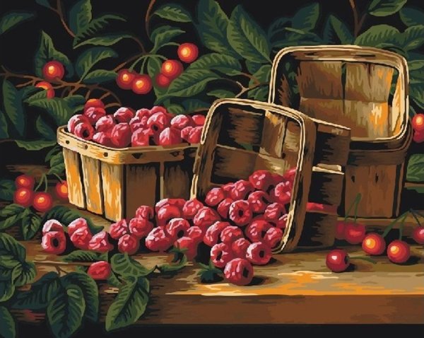 Натюрморт с малиной