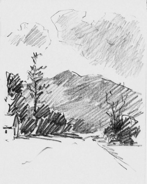 Зарисовки элементов пейзажа