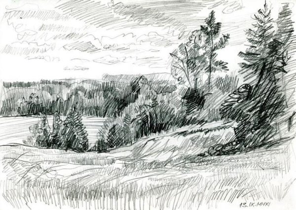 Композиционный эскиз пейзажа