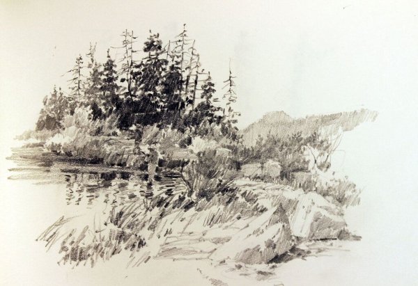 Карандашные Наброски пейзажей