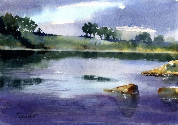 Акварель Владимира Тупоршина пейзажи города