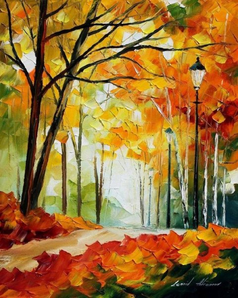 Рисунок Золотая осень гуашью