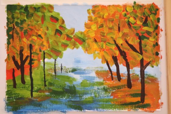 Рисование осеннего пейзажа