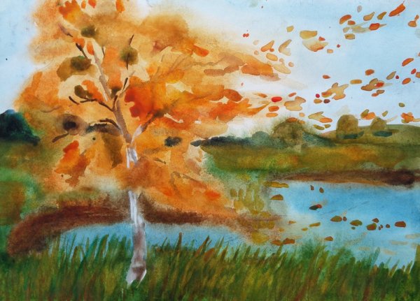 Марина Трушникова осень акварель