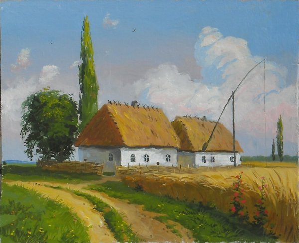 Рисование сельский пейзаж