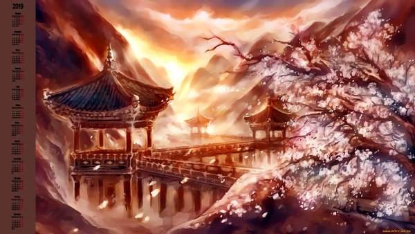 Японский пейзаж арт